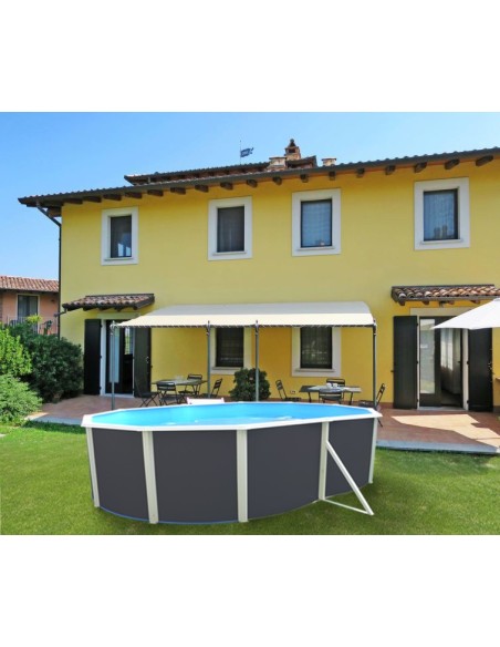 Piscinas Desmontables Fuertes Ovalada ANTRACITA PRESTIGIO 120
