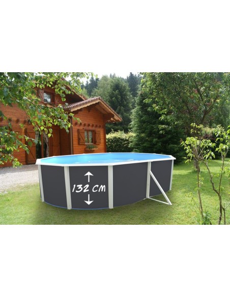Piscinas Desmontables Grandes Ovaladas ANTRACITA PRESTIGIO 132