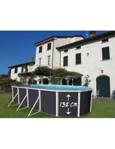 Piscinas Desmontables Grandes Ovaladas ANTRACITA PRESTIGIO 132