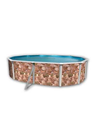 Piscine hors sol ovale ROCAILLE