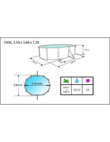 Piscine hors sol ovale OCEANO
